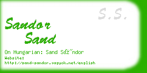 sandor sand business card